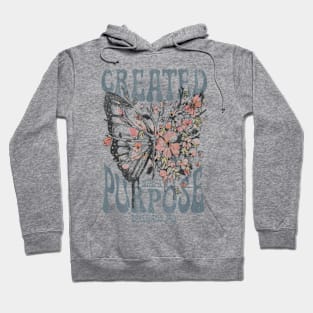 Created With A Purpose Butterfly Floral Vintage Hoodie